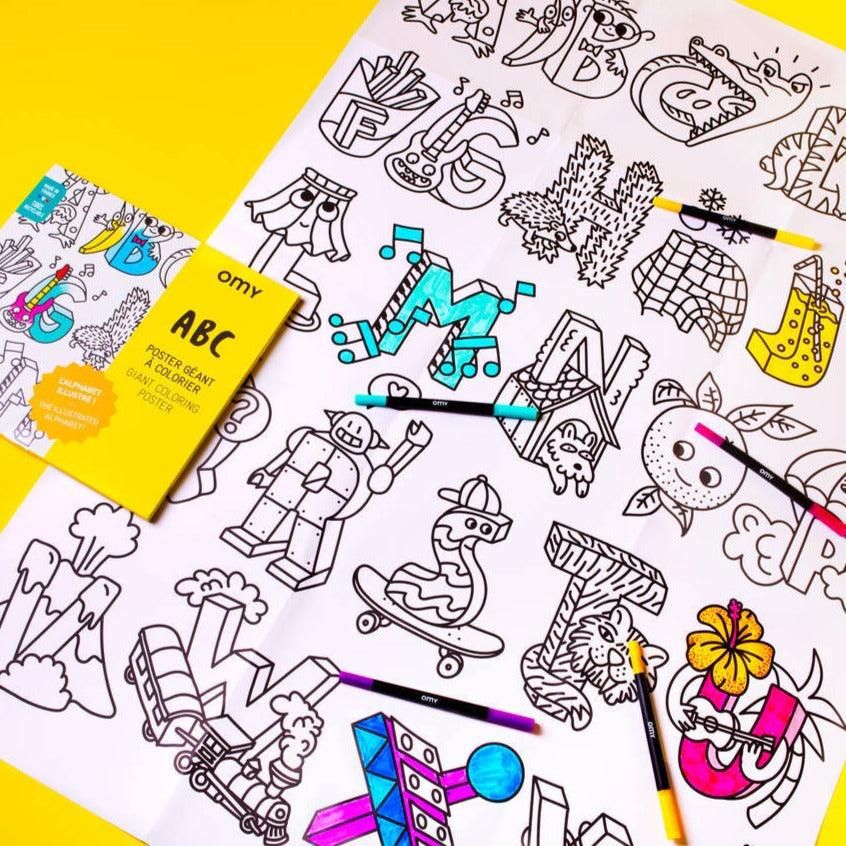 Omy: livre de coloriage géant alphabet ABC
