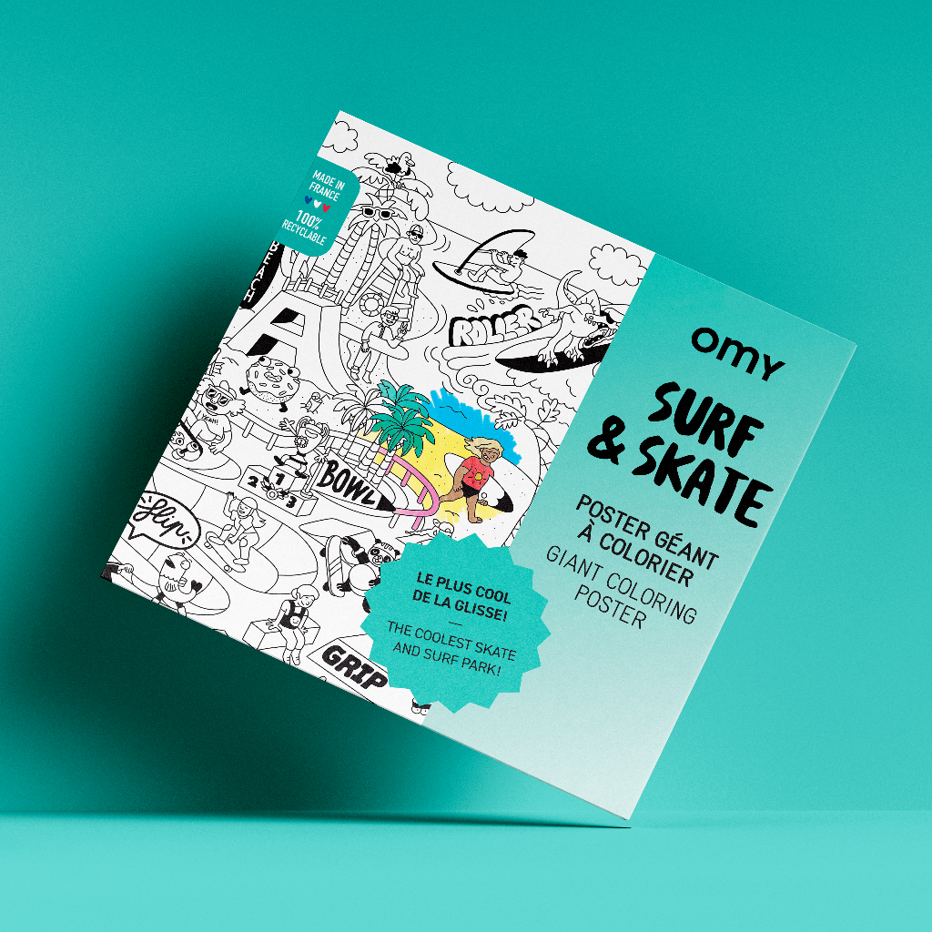 Omy: livre de coloriage géant surf & skate