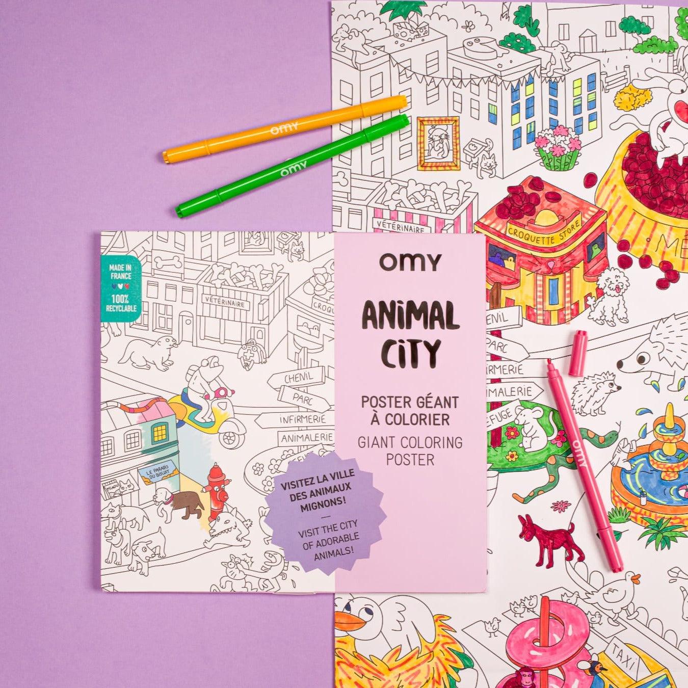 Omy: livre de coloriage géant monde animal