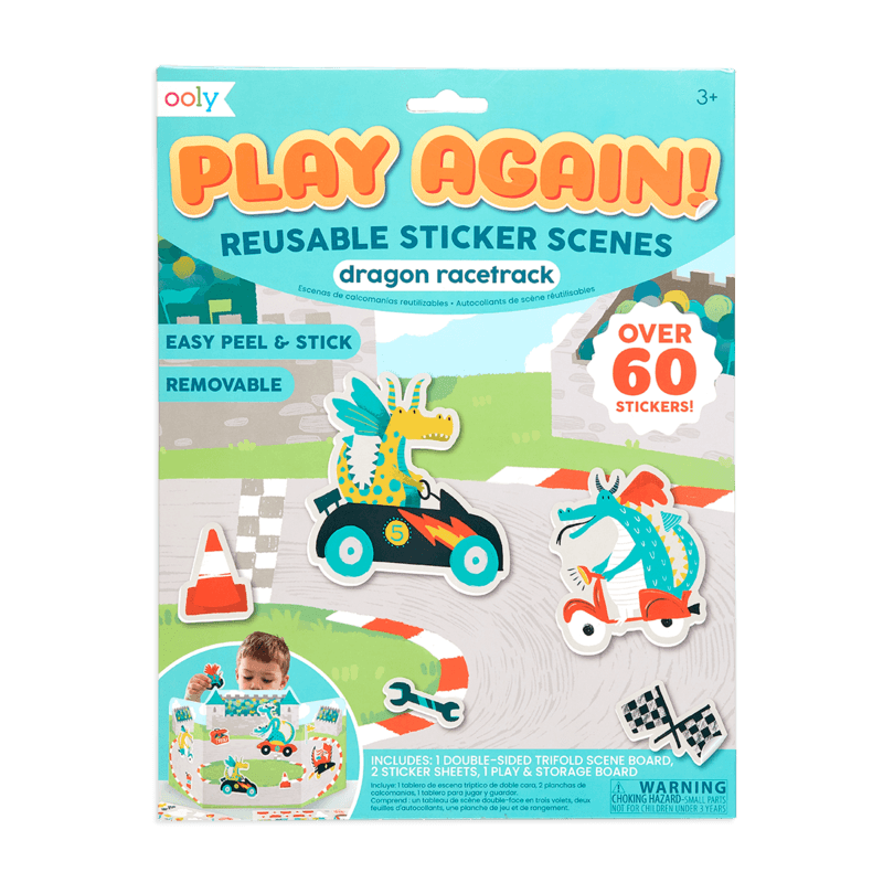 Ooly: reusable stickers dragon race Play Again! Dragon Racetrack