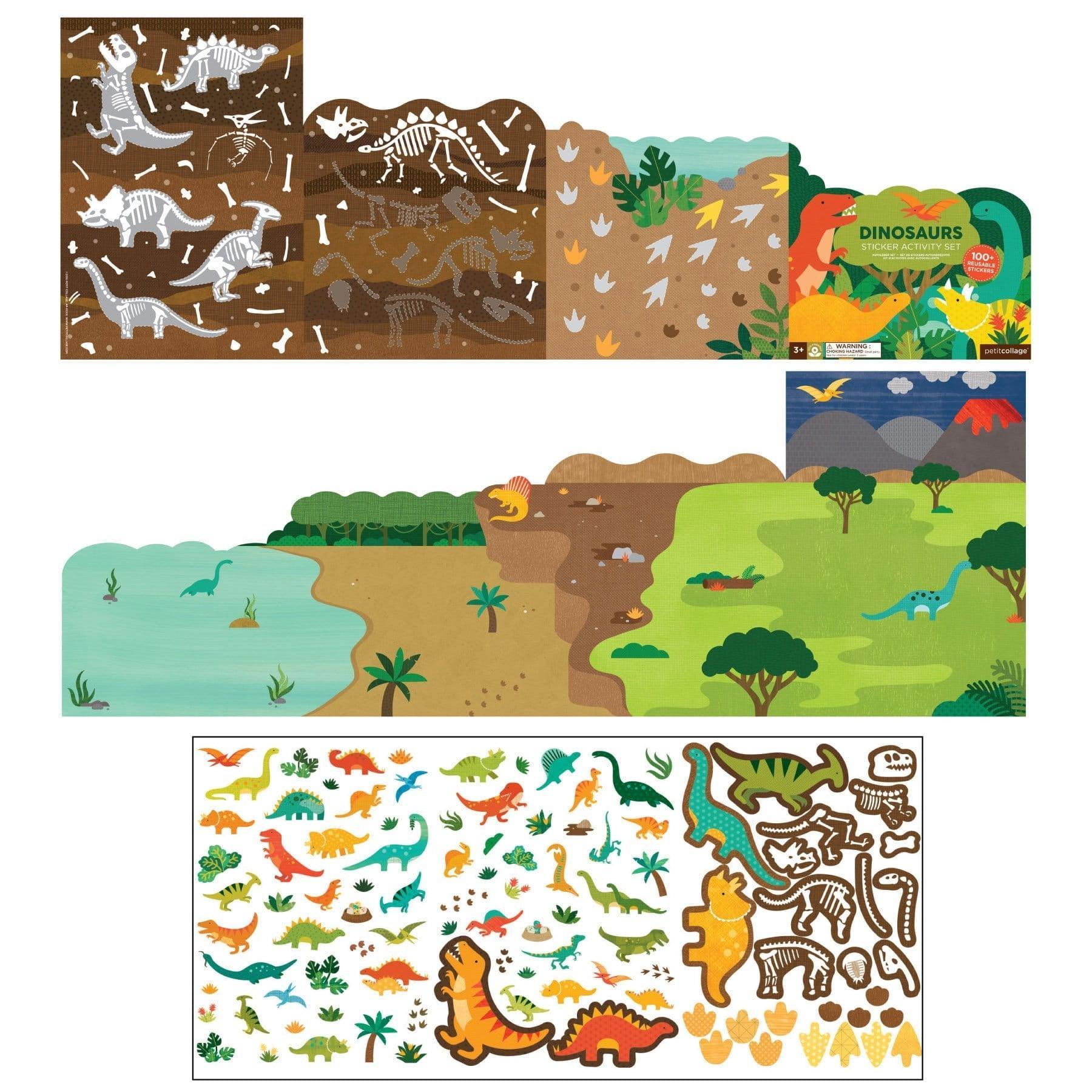 Petit Collage: Reusable Dinosaurs stickers - Kidealo