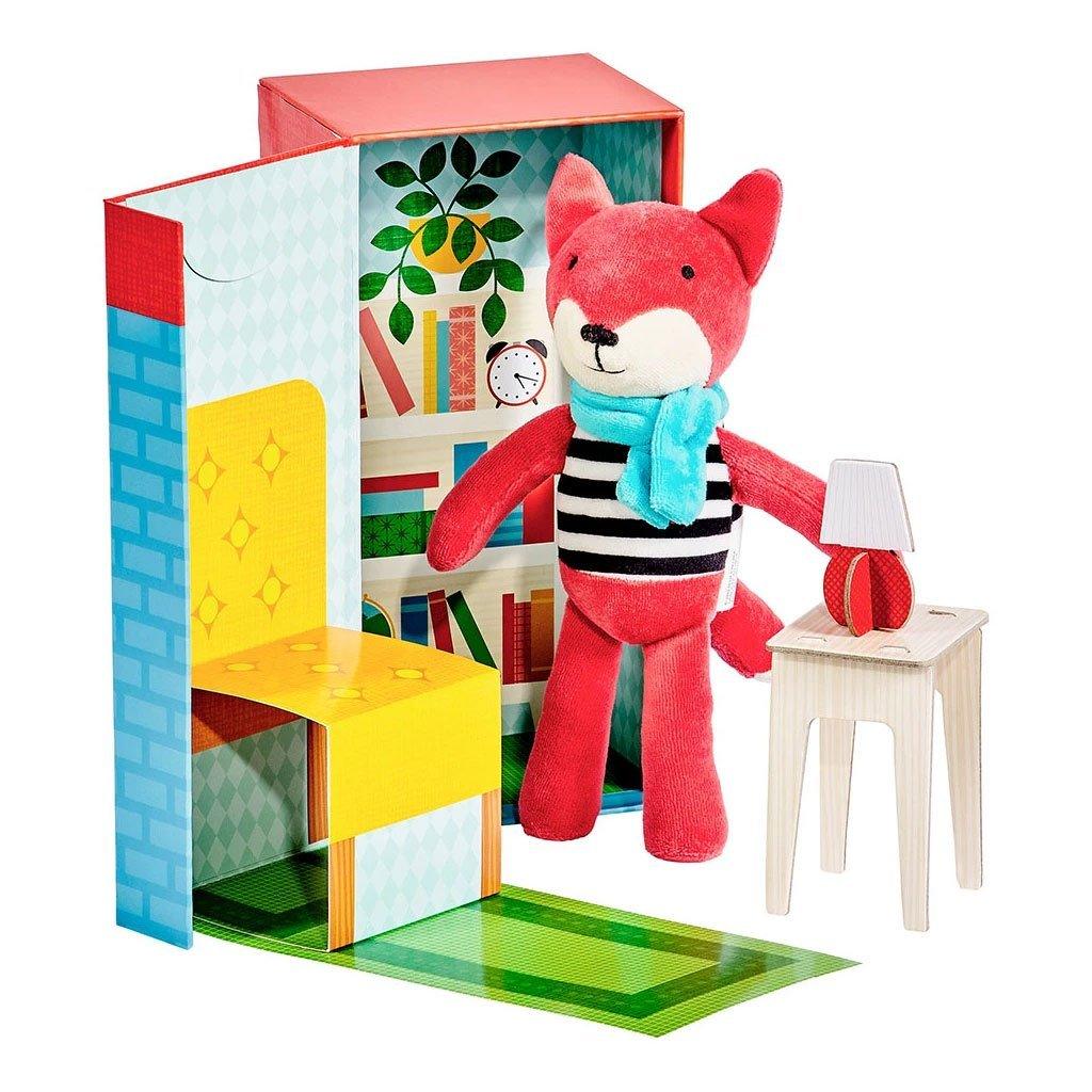 Petit Collage: Francess The Fox Playset Cuddly Fox in una scatola