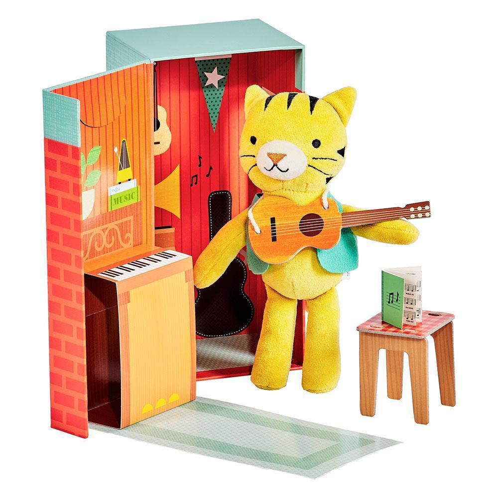 Petit Collage: Theodore the Tiger Playset tigre fofinho em uma caixa