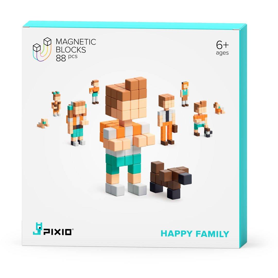 „Pixio“: istorijų serija „Happy Family Magnetic Blocks 88 EL“.