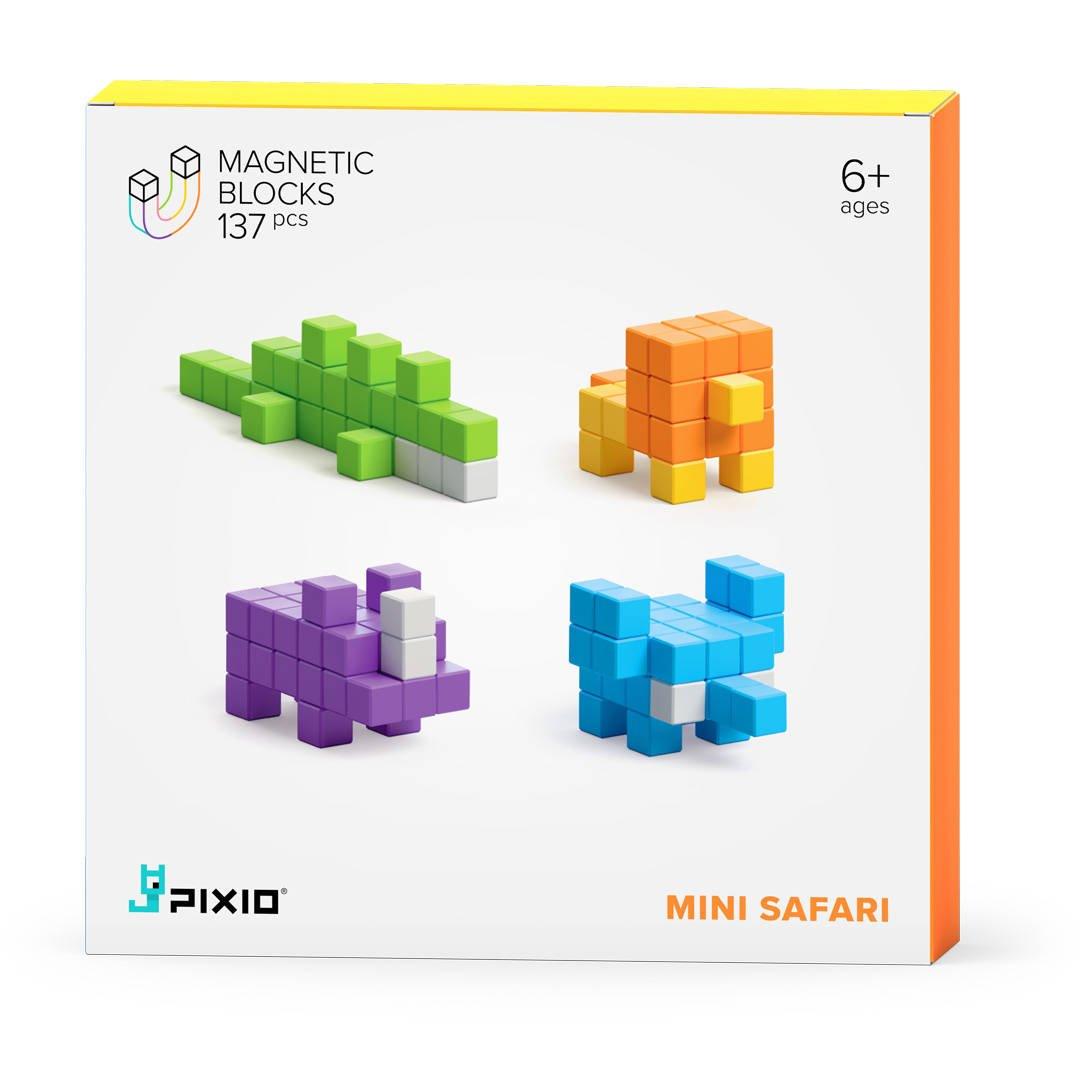 Pixio: Story Series Mini Safari -magneettiset lohkot 137 El.