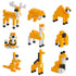 Pixio: Σειρά ιστορίας πορτοκαλί ζώα μαγνητικά μπλοκ 162 El.