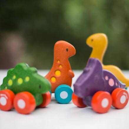 PlanToys: dinosaur on wheels Dino Car - Kidealo