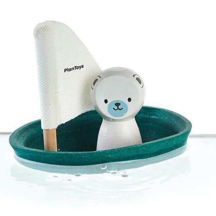 PlanToys: wooden sailboat Polar Bear - Kidealo
