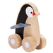 Plantoys: pingouin en bois sur roues