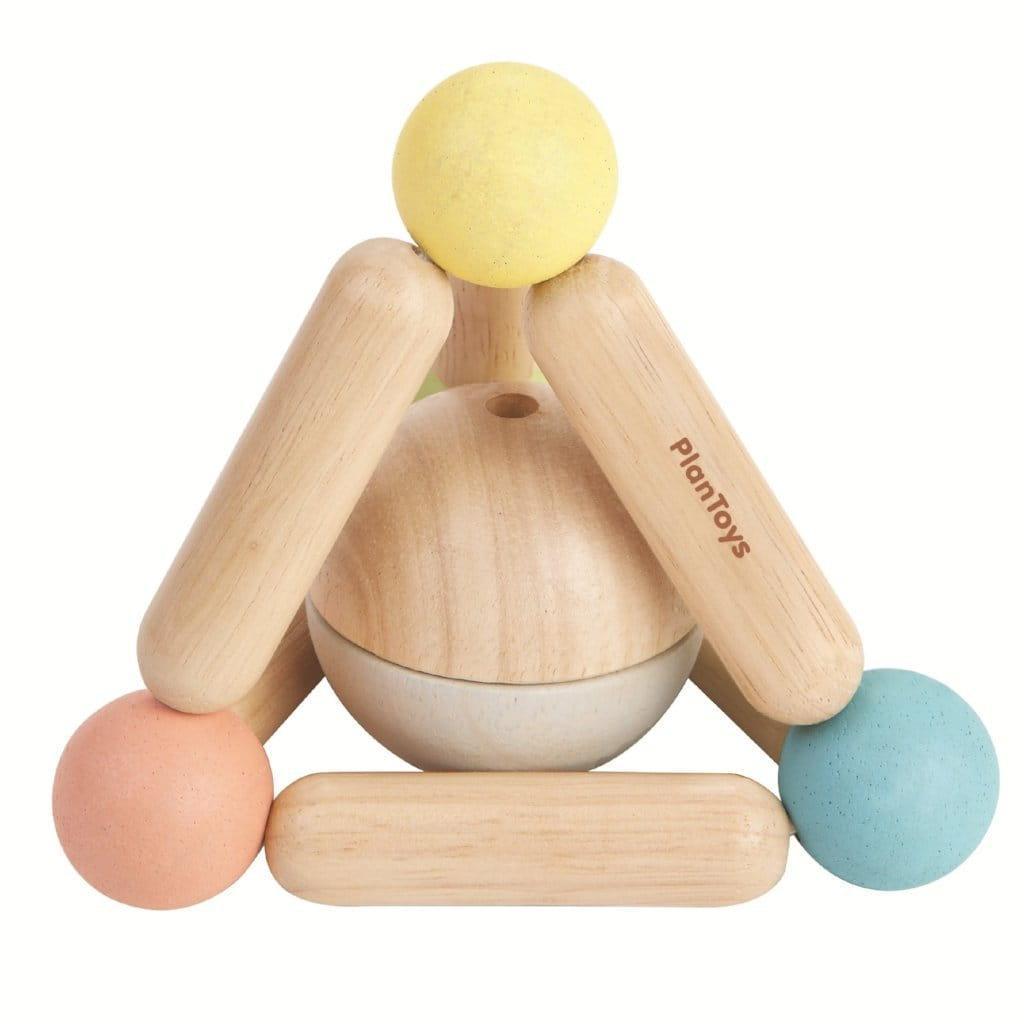 PlanToys: Rattle with bell Pastel Triangle - Kidealo