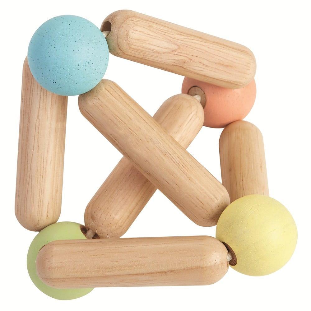PlanToys: Rattle with bell Pastel Triangle - Kidealo