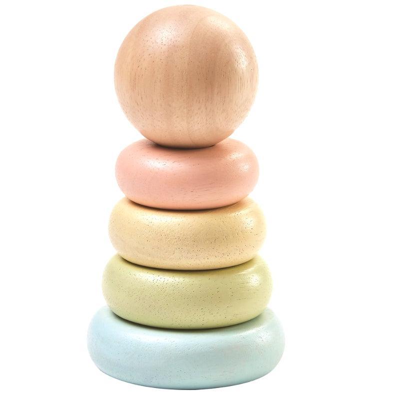 PlanToys: pastel tower First Stacking Rings - Kidealo