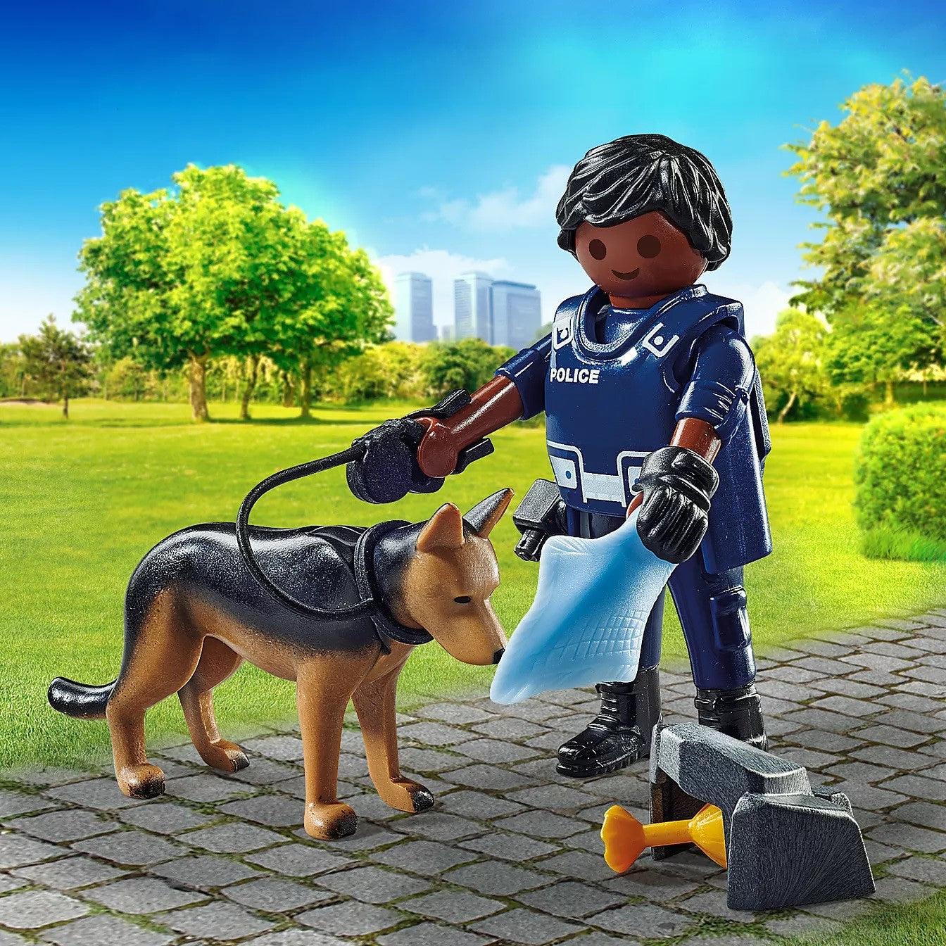 PlayMobil: Oficial de policía con rastreo de perros especiales plus