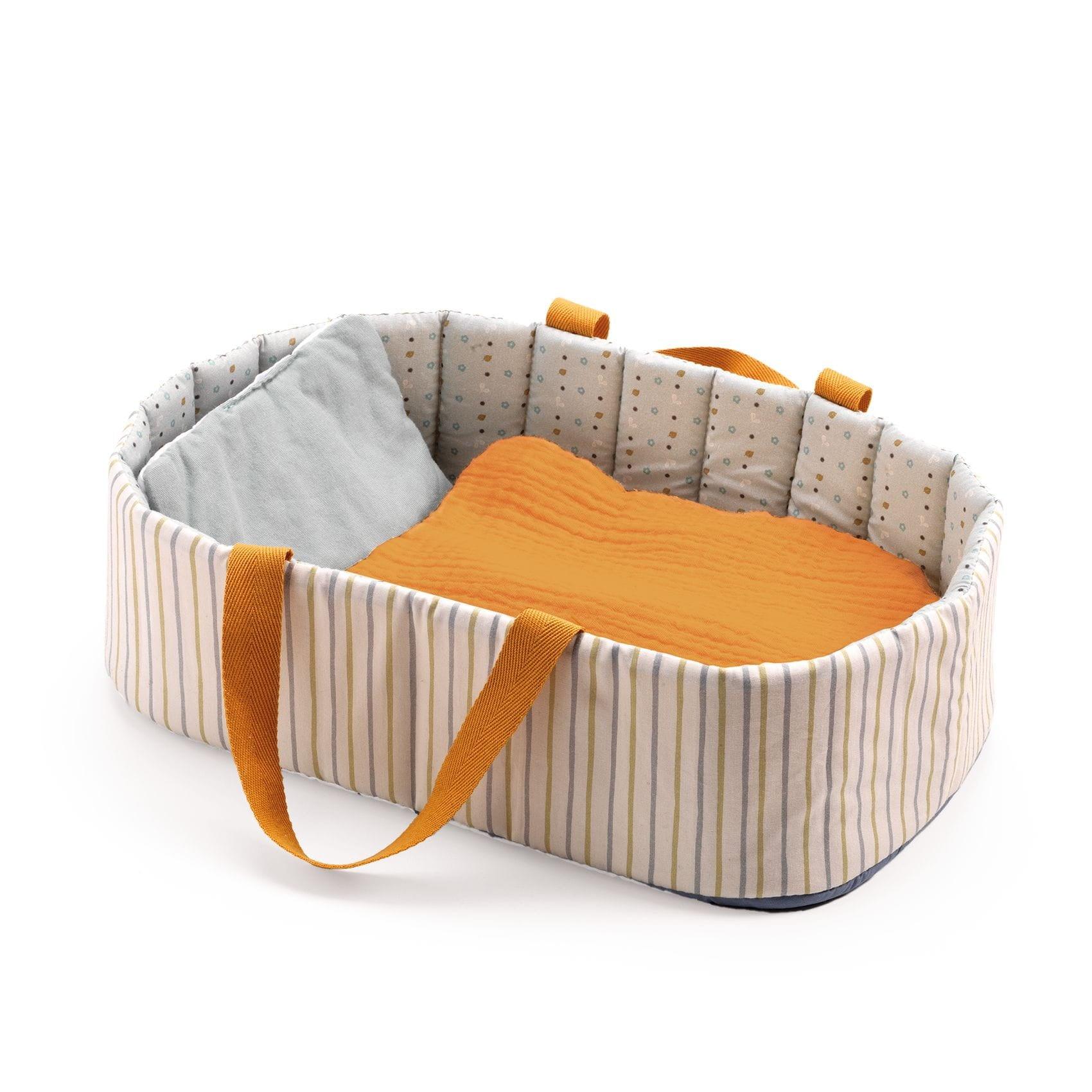 Pomea: fabric baby carrier for doll basket Stripes