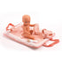 Pomea: Szövet utazásváltó asztal a baba rózsaszínhez