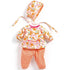 Pomea: orange Kleeder fir Petit Pan Doll