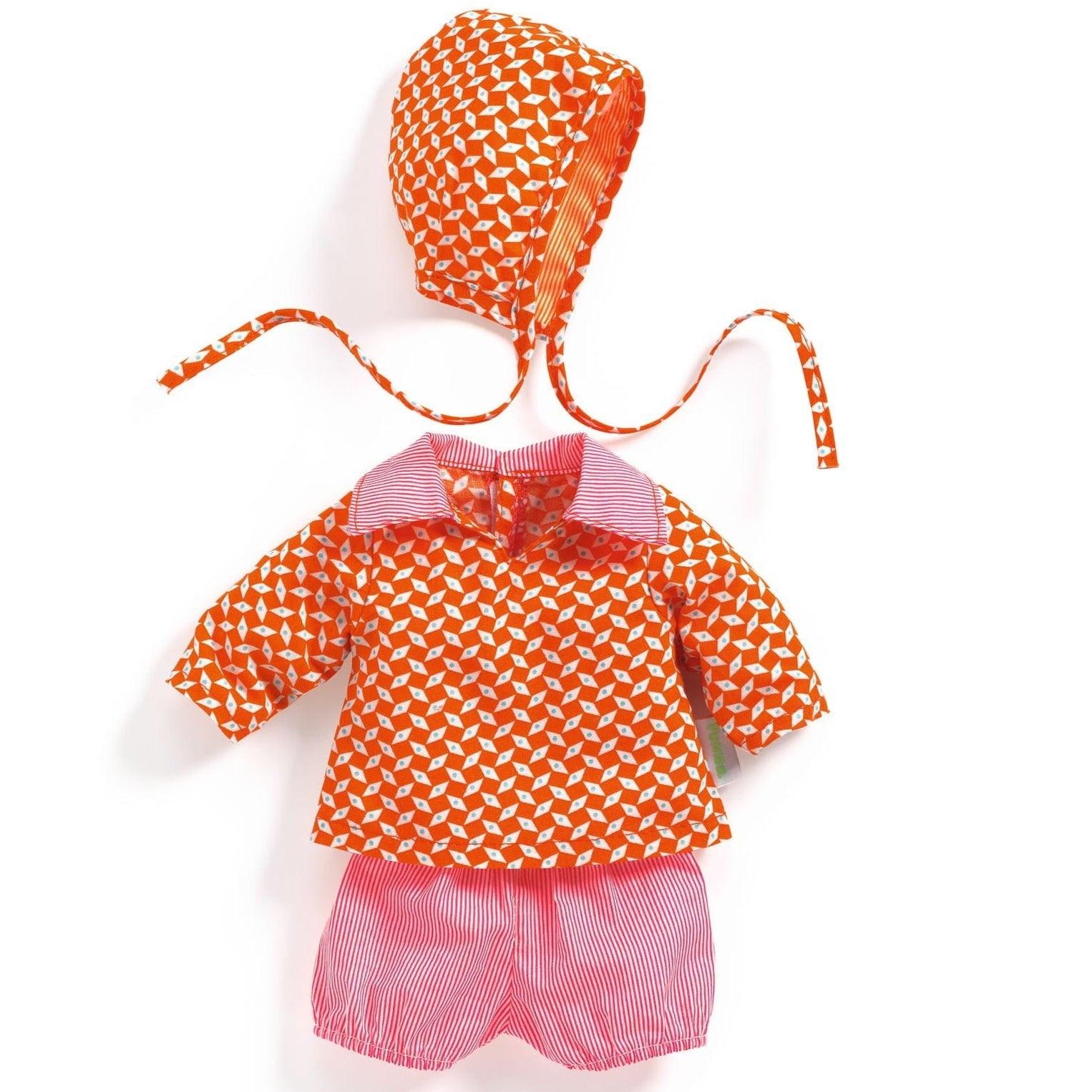 Pomea: Orange und rosa Kleidung für Petit Pan Puppe