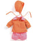 Pomea: orange a rosa Kleeder fir Petit Pan Doll
