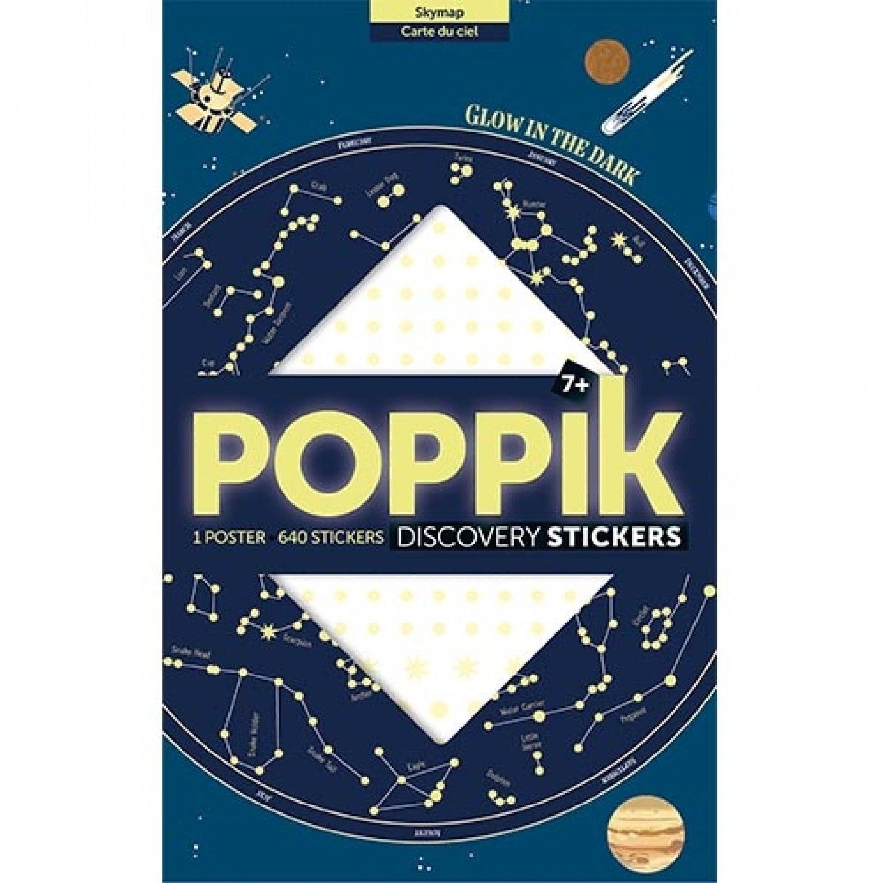 „Poppik“: fluorescencinio lipduko plakato dangaus žemėlapis