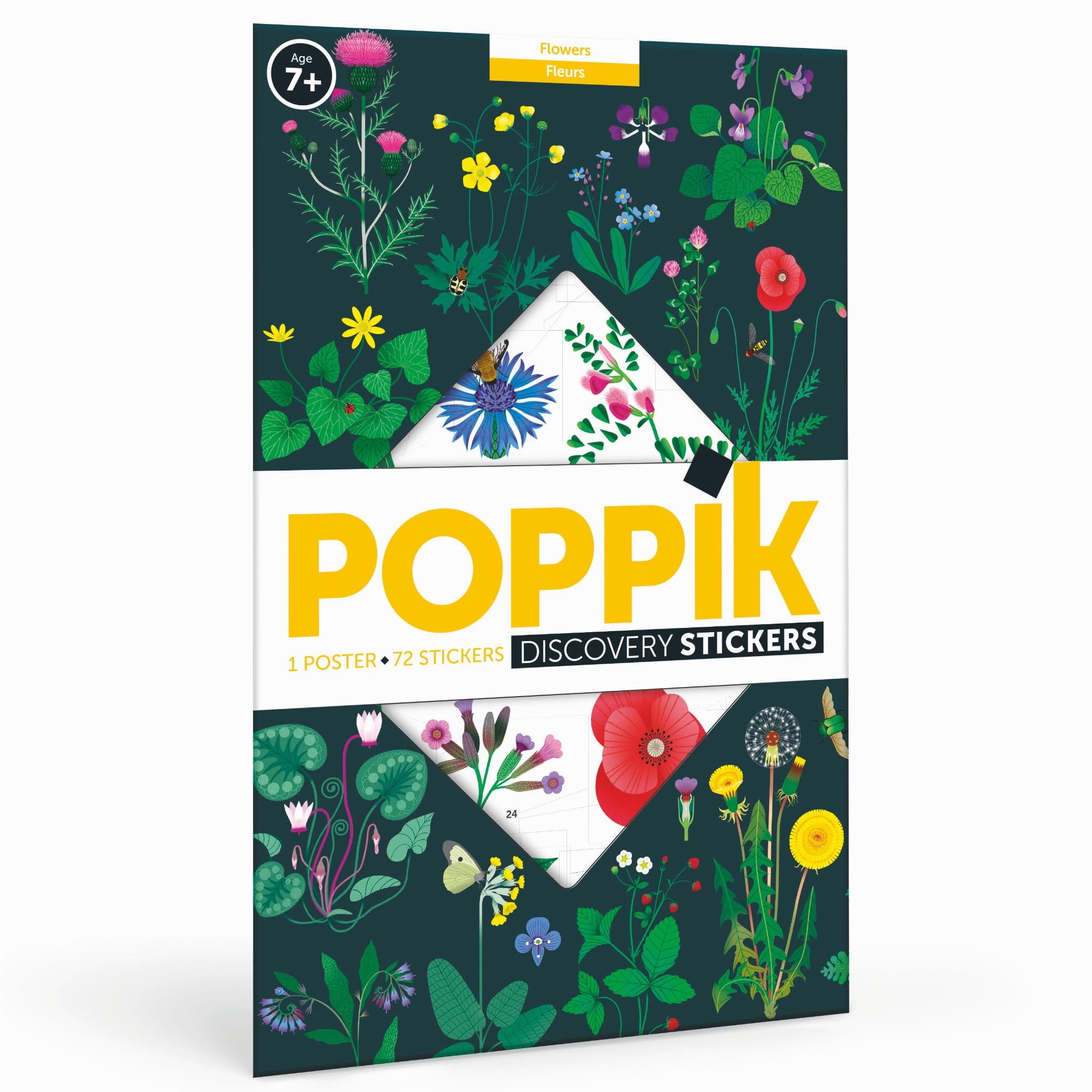 Poppik: affiche d'autocollant de botanique