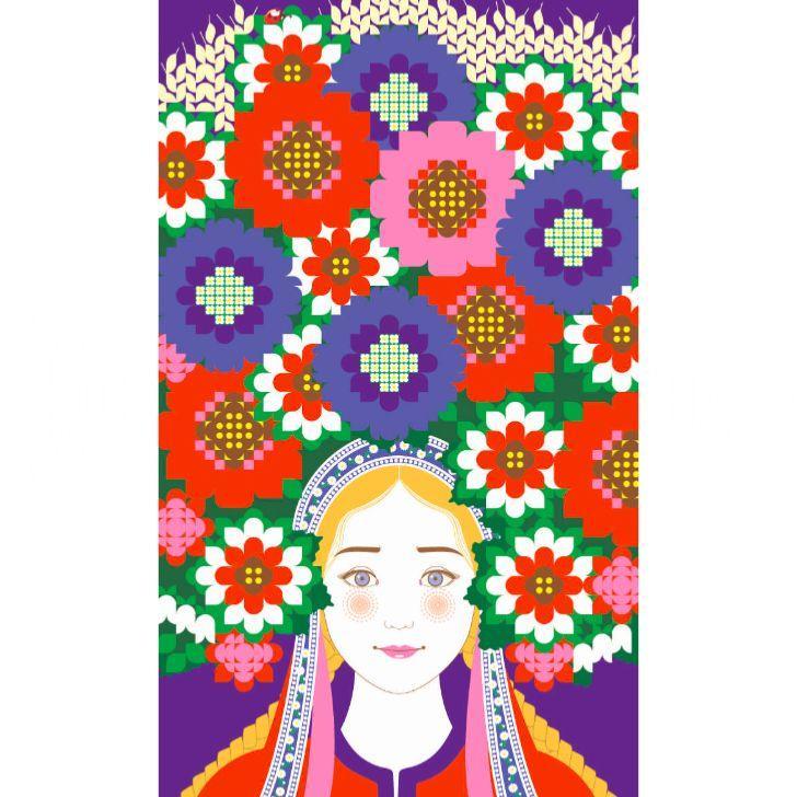 Poppik: Pixel art sticker poster Flowers - Kidealo