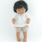 Przytullale: krémová barevná halenka a šortky v kombinovaném oděvu pro panenky Miniland