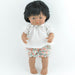 Przytullale: blusa de cor creme e shorts em uma combinação de roupas de boneca minilândia
