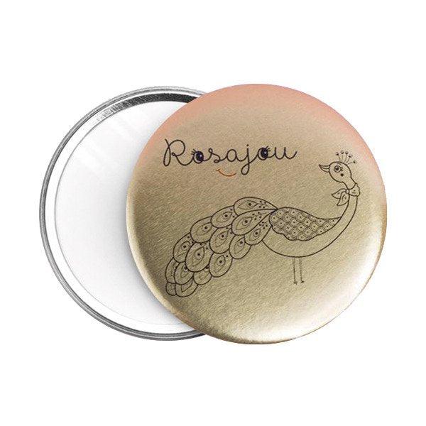 Rosajou: gold peacock Pocket Mirror