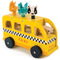 Maigas lapu rotaļlietas: dzīvnieku taksometra automašīna
