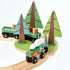 Konkurso lapų žaislai: medinis laukinių pušų traukinių rinkinys