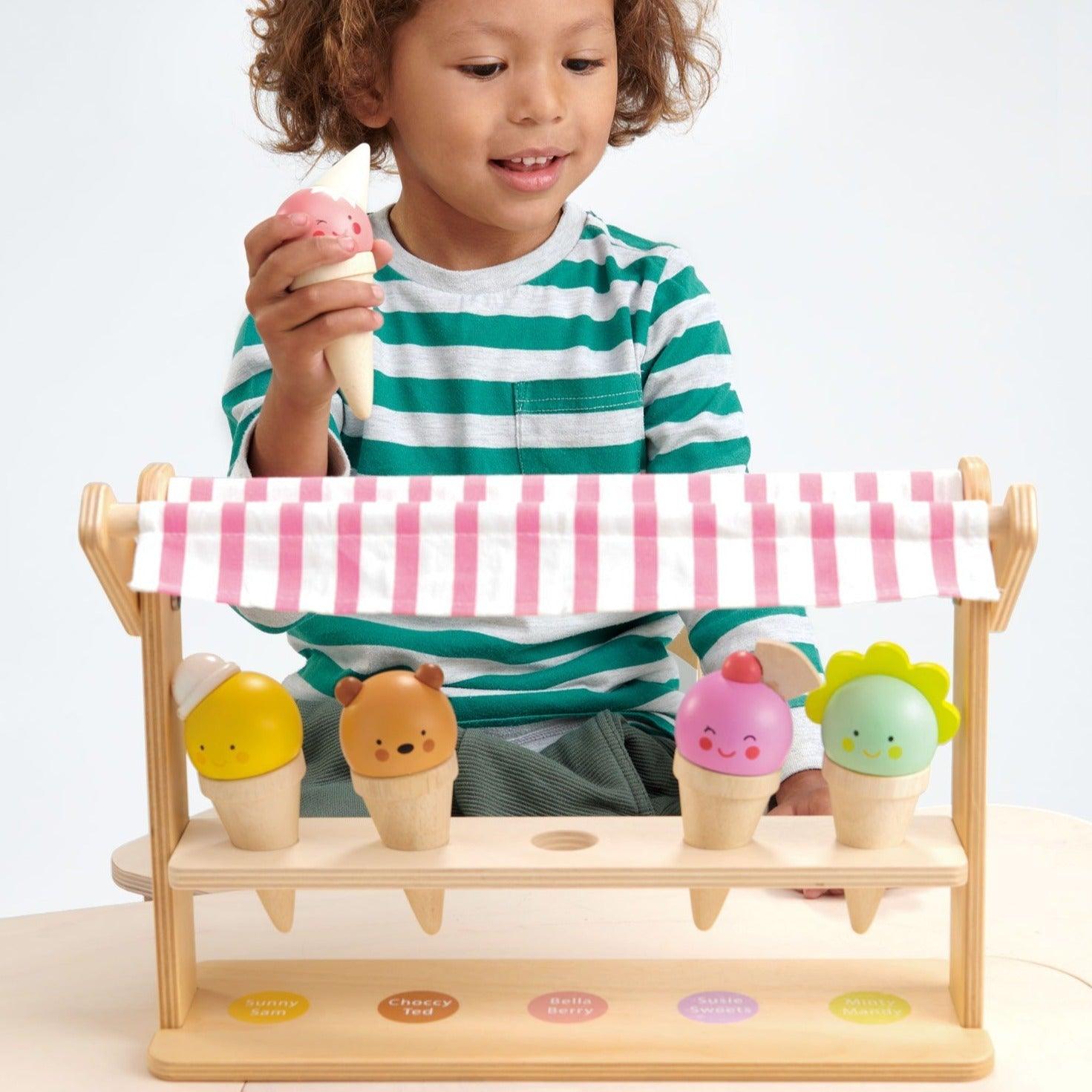 Tender Leaf Toys: wooden ice cream shop Ice Scoops & Smiles