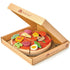 Toys de folhas macias: pizza de madeira com coberturas de velcro festa de pizza