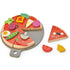 Juguetes tiernos de hoja: pizza de madera con fiesta de pizza de cobertura de velcro
