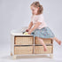 Nabídné listové hračky: dřevěná skříňka s košem zajíčkové úložné jednotky