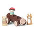 Hračky na listy: Drevená lesná kabína s figúrkami Taxi z dreva