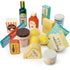 Играчки с нежни листа: дървени хранителни стоки Комплект хранителни стоки за супермаркет