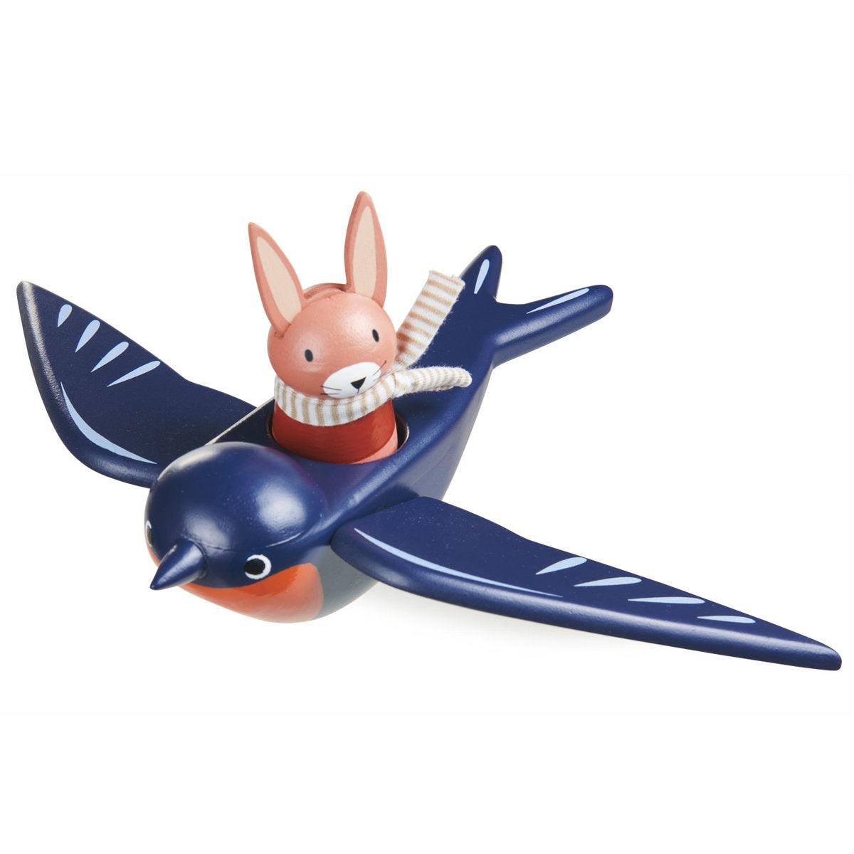 Tender Blattspielzeug: Holzfiguren schlucken und Hasen -Swifty Bird