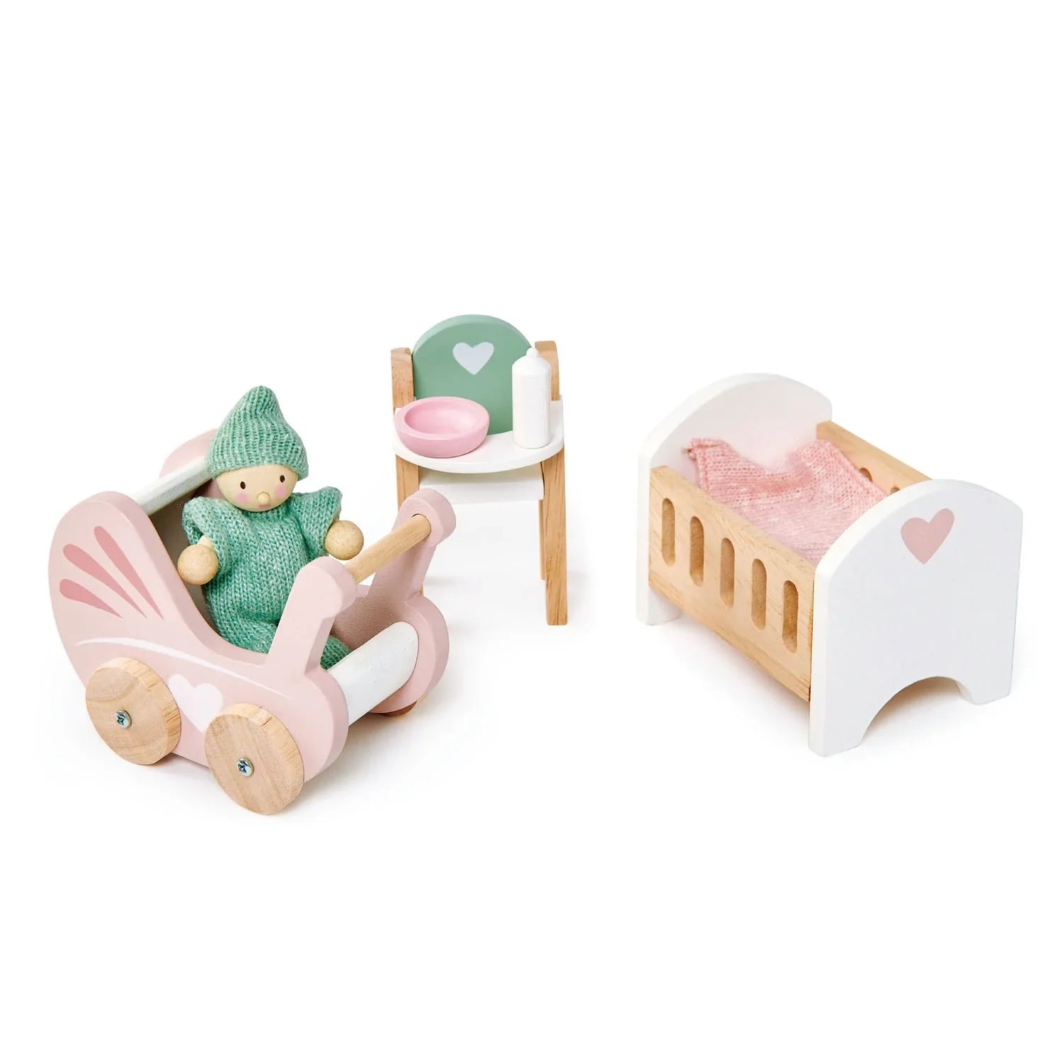 Tender Leaf Toys: wooden dollhouse furniture Baby's room