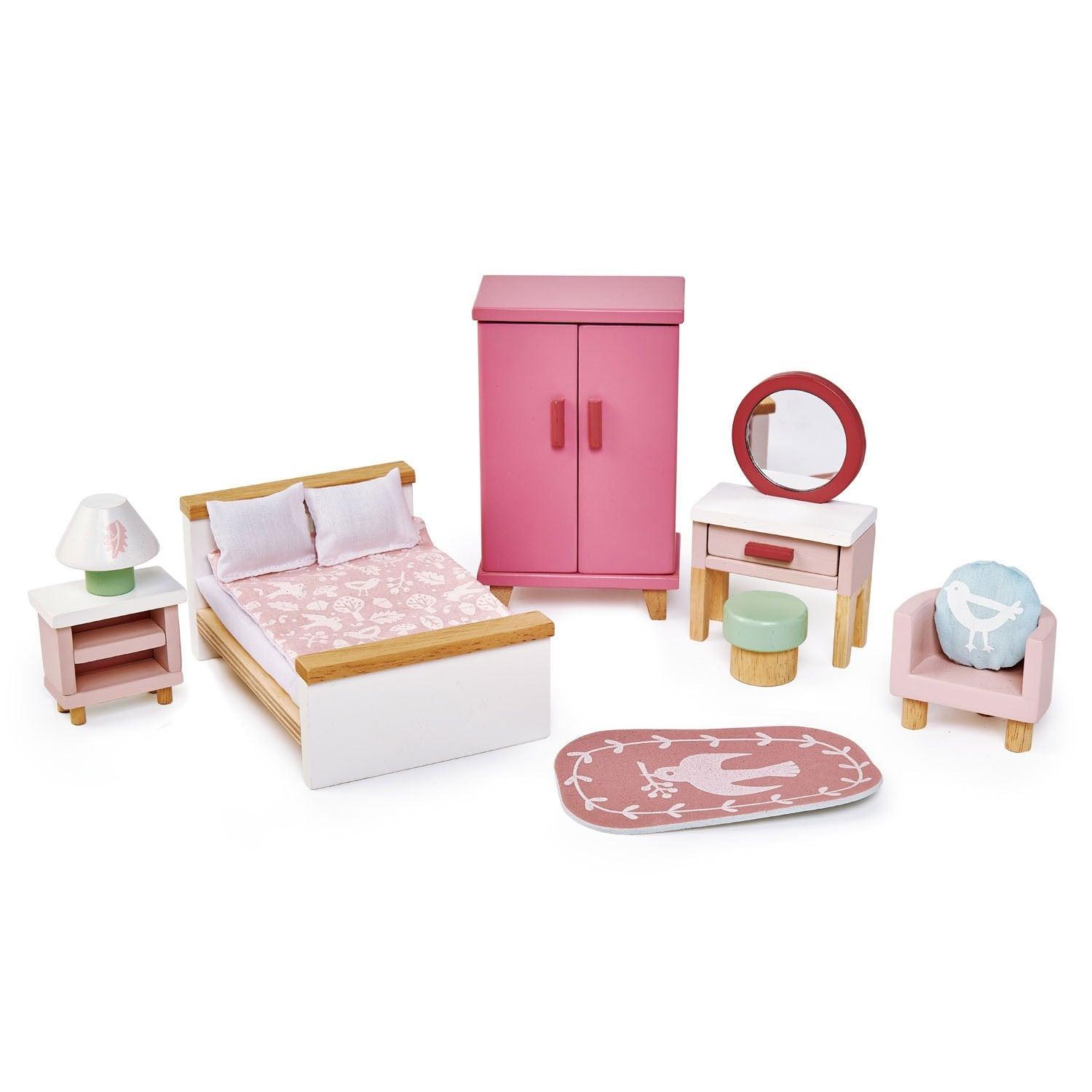 Tender Leaf Toys: wooden dollhouse furniture Bedroom