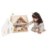 Jucării cu frunze de licitație: casă de păpuși din lemn cu mobilier din bumbac cabană
