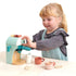 Tender Blattspielzeug: Babyccino -Hersteller Holzkaffeemaschine