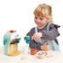 Tender Blattspielzeug: Babyccino -Hersteller Holzkaffeemaschine