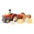 Igračke nježne listove: drveni traktor s prikolicom s životinjskim traktorom