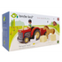 Igračke nježne listove: drveni traktor s prikolicom s životinjskim traktorom