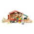 Jouets à feuilles tendres: tracteur en bois avec remorque avec animaux tracteur de cour de ferme