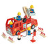Maigas lapu rotaļlietas: koka ugunsdzēsēju mašīna