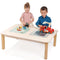 Maigas lapu rotaļlietas: liels galds ar dubultā glabāšanas galda galdu