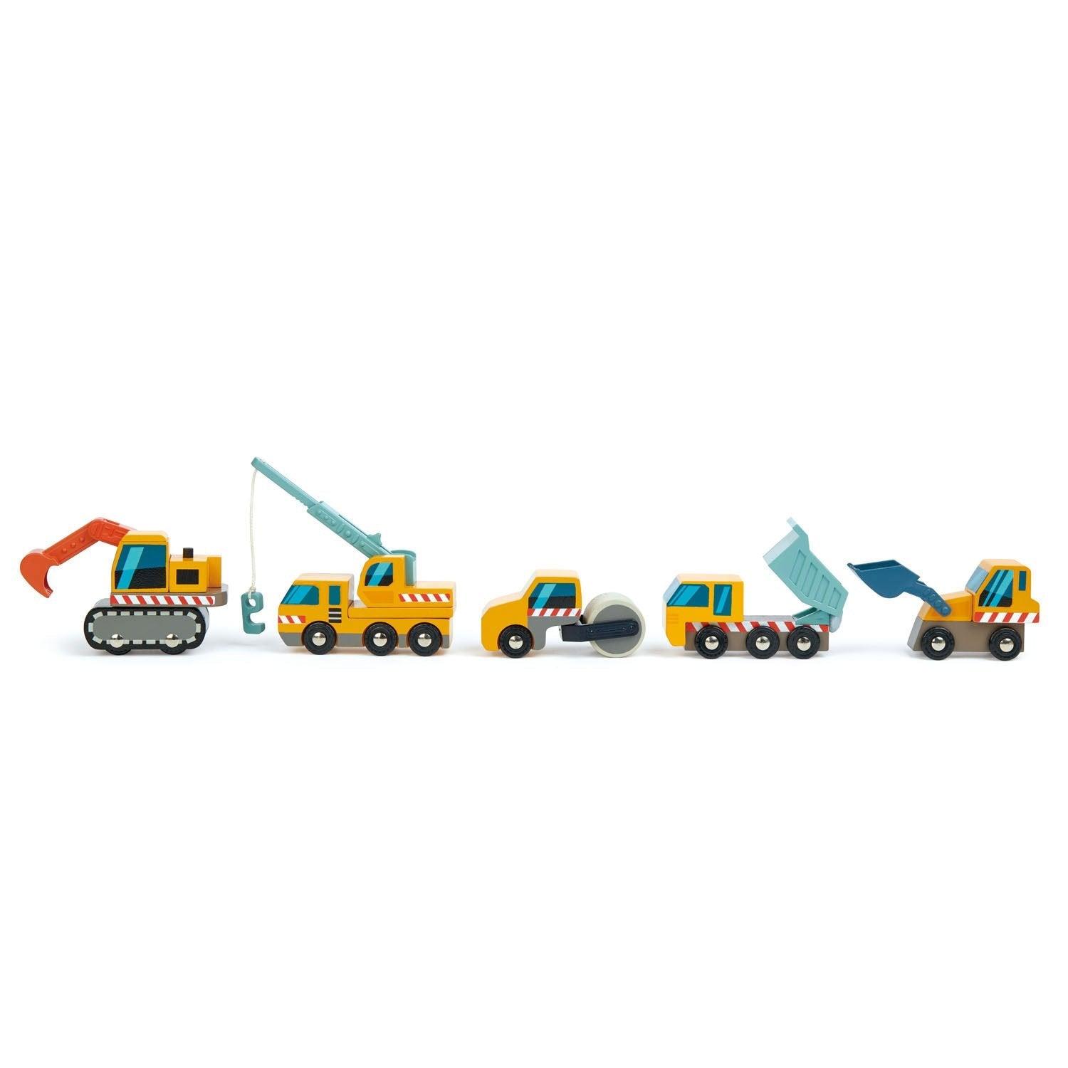 Играчки от нежни листа: превозни средства за строителни обекти