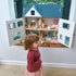 Juguetes de hoja tiernos: casa de muñecas de cola de mochila de tres pisos