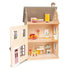 Giocattoli teneri: casa delle bambole a tre piani con mobili per la villa